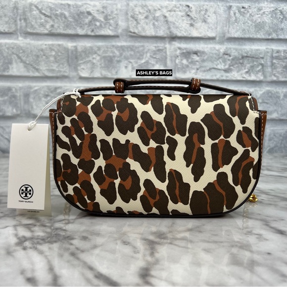 Tory Burch Emerson Printed Top Handle Crossbody In Leopard Print - Picture 6 of 13